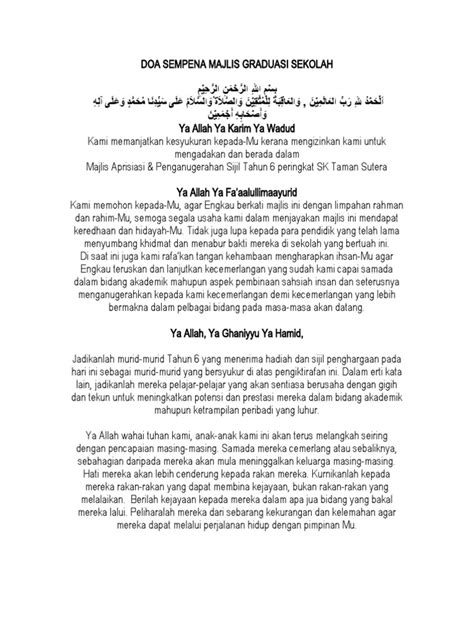 Doa Majlis Apresiasi Pdf