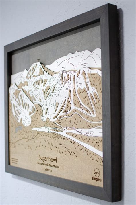 Sugar Bowl Ski Trail Map | 3D Wooden Ski Resort Art