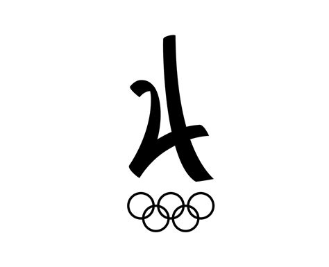 Paris 2024 Olympique Jeux Symbole Officiel Logo Noir Abstrait