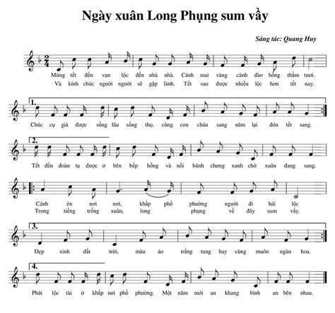 Sheet Ngày Xuân Long Phụng Sum Vầy Shop Guitar Quy Nhơn