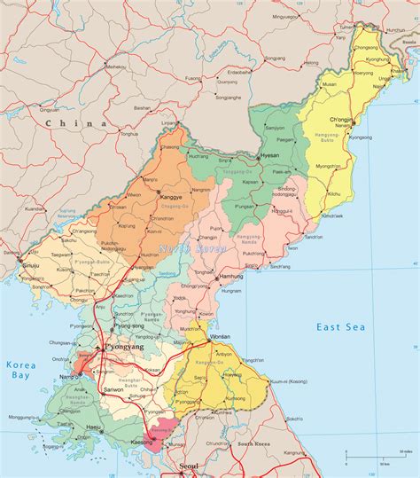 Political Map Of North Korea Trudy Ingaberg