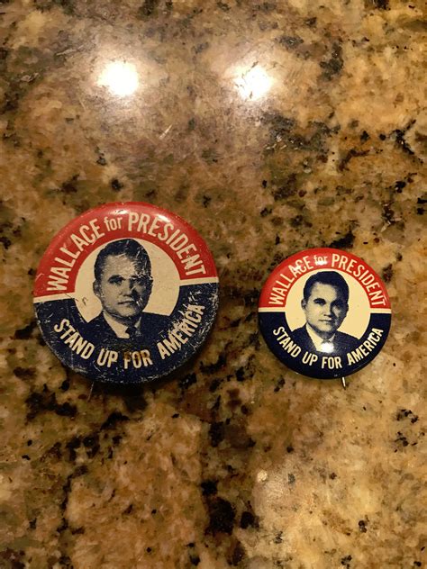 2 - 1968 George Wallace STAND UP FOR AMERICA Campaign Buttons ...