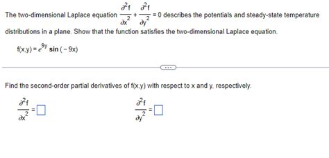 Solved The Two Dimensional Laplace Equation X F Y F Chegg