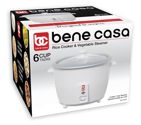 Bene Casa 6 Cup Rice Cooker Wi Th Auto Shut Of F In White