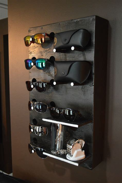 Diy Sunglasses Display Shelf In 2020 Display Shelves Diy Glasses Diy Organization