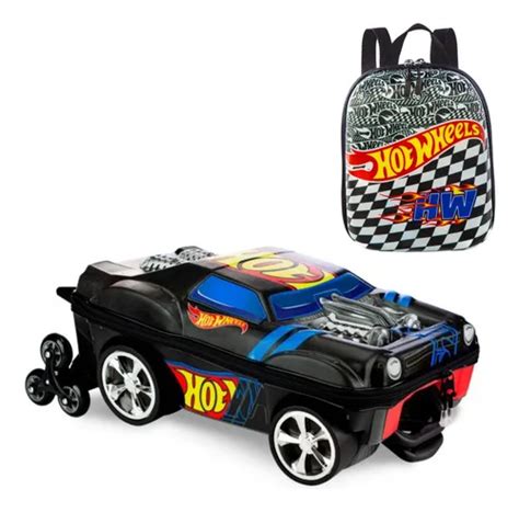Mochila Rodinhas Escolar Hot Wheels D Lancheira Malinha Parcelamento