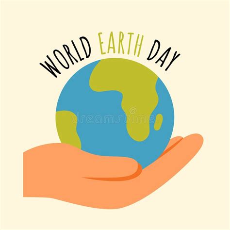 Happy Earth Day World Earth Day Modern Simple Illustration Globe Icon Save Earth Stock