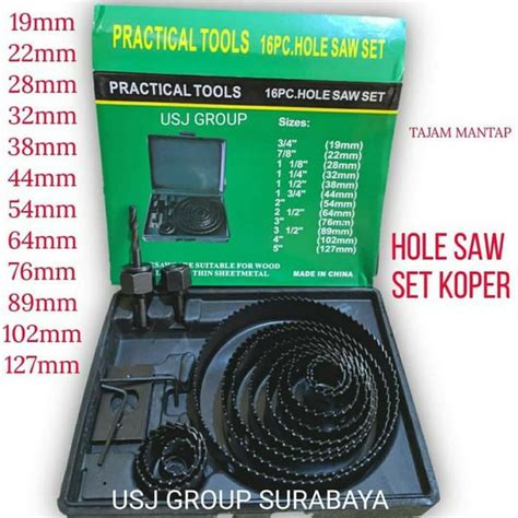 Jual Hole Saw Mata Gergaji Bor Lubang Satu Set Pcs Harga Promo Di