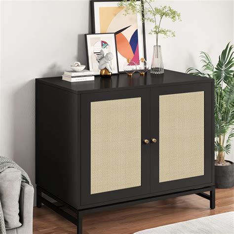 Amazon AWQM Sideboard Buffet Cabinet With Storage Rattan Cabinet