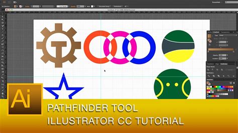 Adobe Illustrator Cc Pathfinder Tutorial Youtube