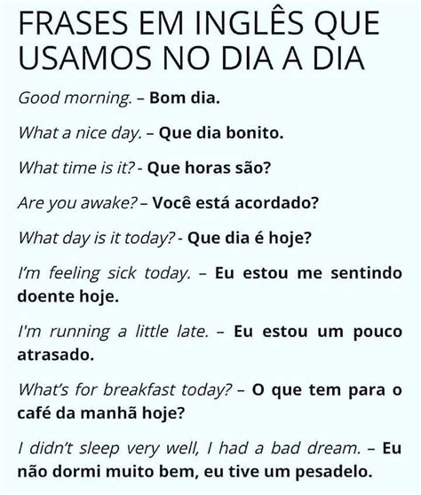 Frases Em Inglês Que Usamos No Dia A Dia Aprender Inglês Vocabulário Em Inglês Inglês