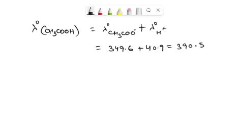 SOLVED: Calculate the degree of dissociation (a) of acetic acid if its molar conductivity (Î›m ...