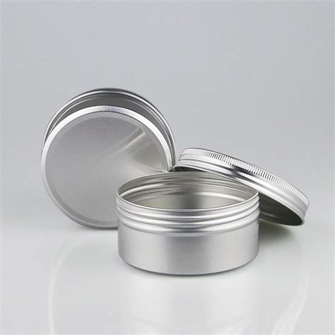 G Screw Aluminum Jar Shallow Round Screw Top Seamless Tin