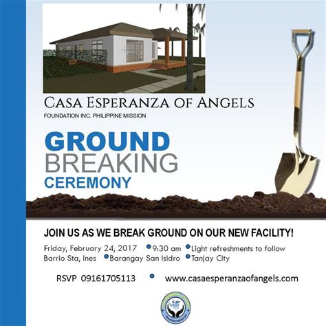 Invitation For Casa Esperanza Of Angels Groundbreaking Ceremony In