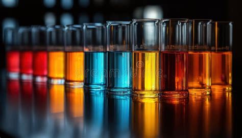 colorful chemistry experiment collection laboratory beakers vibrant