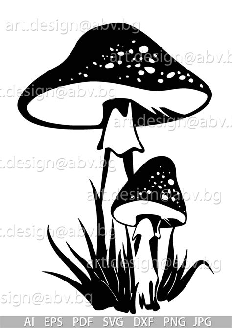 Vector Mushrooms Ai Png Pdf Eps Svg Dxf  Download Etsy