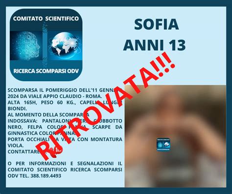 Ritrovata La Giovane Sofia Di Salvo Scomparsa A Roma Castelli Notizie