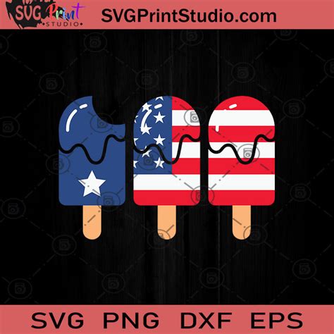 4th Of July Ice Cream Patriotic SVG Popsicle American Flag SVG