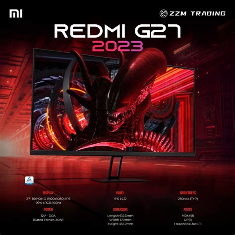 Xiaomi Redmi G27 G27Q 27 Inch FHD QHD IPS LCS Gaming Monitor 165Hz ZZM