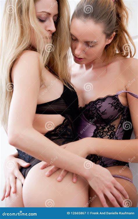 Lesbian Girls In Lingerie Stock Image Image Of Couple 12665867