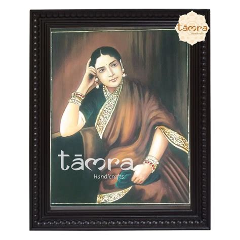 Tanjore Painting Ravi Varma S Expectation Tamra Handicrafts