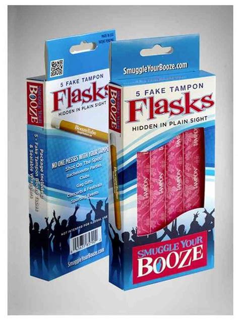 Smuggle Your Booze Set Of 5 Fake Tampon Alcohol Flask Tubes For