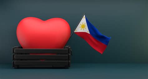 Premium Photo I Love Philippines Flag Philippines With Heart Copy