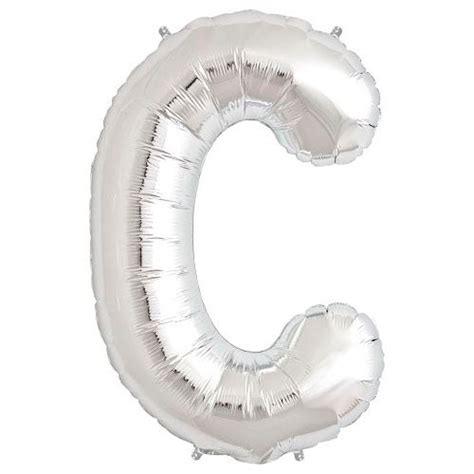 34 Inch Northstar Letter C Silver Foil Balloon 00198