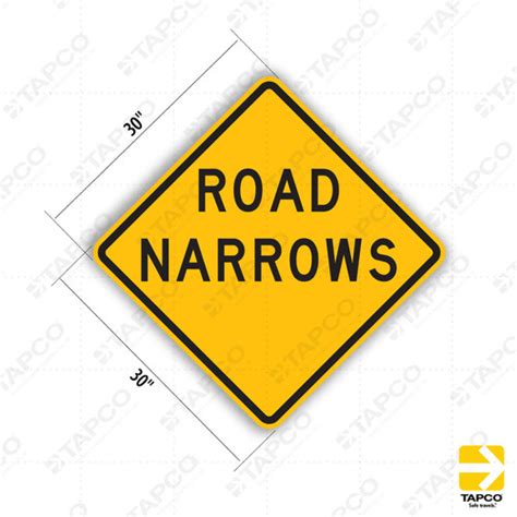 W5 4a Path Narrows Sign Nonvehicular Warning Signs Tapco