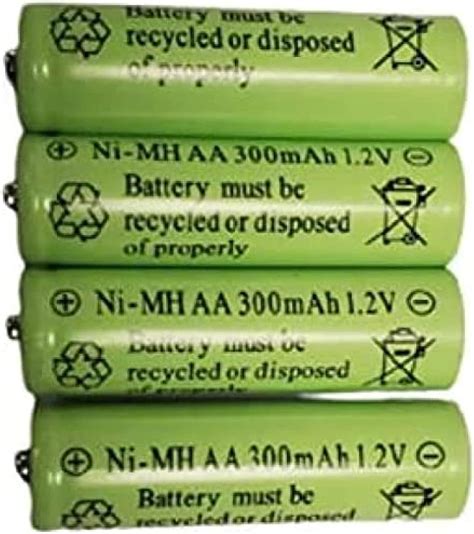 Voas 4 X Aa Rechargeable Solar Batteries 300mah 1 2v Ni Mh Garden Lights Pack Of 4