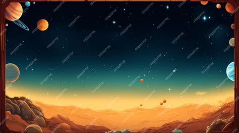 Una Pintura De Un Atardecer Con Estrellas Y La Luna Vector Premium