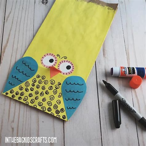 Colorful Paper Bag Owl Craft • In the Bag Kids' Crafts