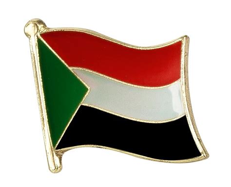 Sudan Flag Enamel Pin, 19x16mm