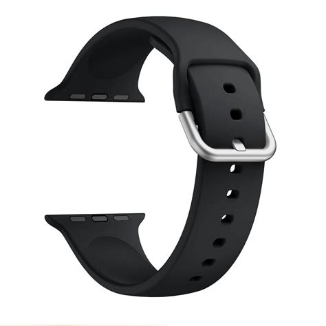 Apple Watch Mm Etc Silikoni Rannekoru Musta