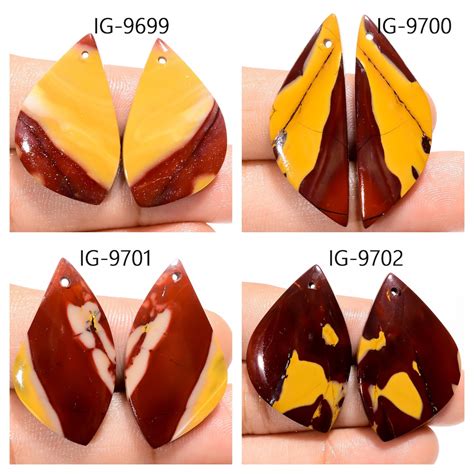 Natural Mookaite Jasper Fancy Shape Drilled Cabochon Matching Pairs