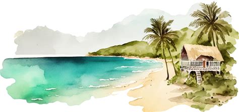 Watercolor Beach Pngs For Free Download