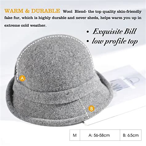 Womens Vintage Wool Felt Cloche Bucket Bowler Hat Winter Foldable Warm