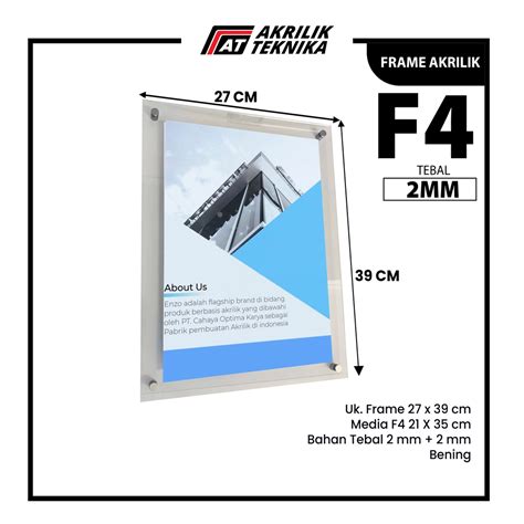 Jual Frame Bingkai Display Poster Akrilik Menu Dinding Ukuran F4