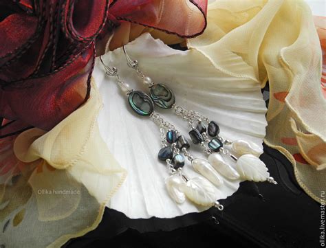 Серьги Gerda - Перламутр, Гелиотис, Жемчуг, под Серебро в интернет ...