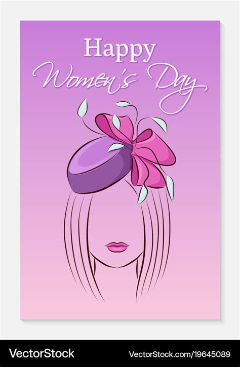 International Womens Day Greeting Card Silhouette Vector Image