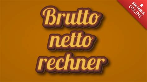 Brutto Netto Rechner In Stile Cioccolato Generatore Di Effetti Di Testo