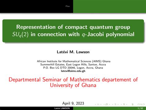 Pdf Representation Of Compact Quantum Group Su Q 2 In Connection