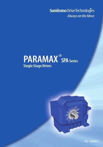 Paramax Catalog Sumitomo Drive Technologies America Pdf