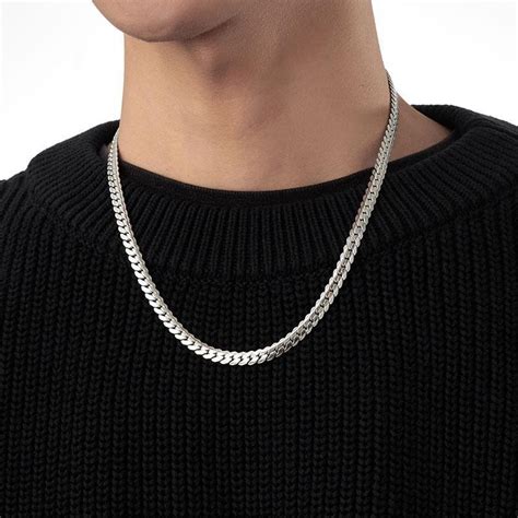 Titanium Steel Cuban Link Chain Necklace Mens Fashion Encryption Embossingnkchain Choker