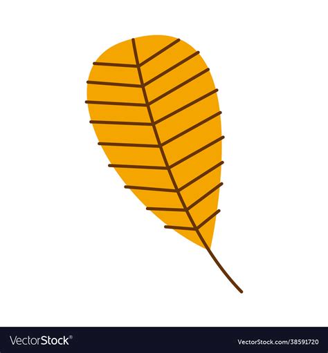 Yellow leaf autumn season Royalty Free Vector Image