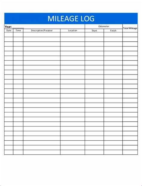 mileage tracking excel sheet excel templates