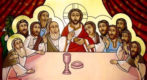 Last Supper (coptic) | Last supper, Orthodox christian icons, Jesus ...