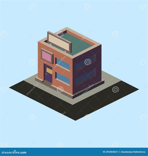 Isometric Multi Storey Building Vector Illustration Stock Vector