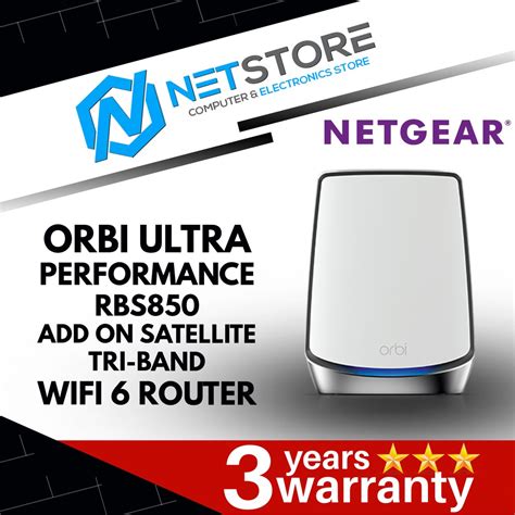 Netgear Orbi Ultra Performance Tri Band Wifi 6 Add On Satellite Router