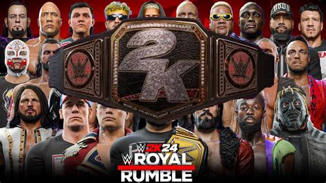 Wwe 2k24 Royal Rumble Match For The 2k Wwe Championship Belt Youtube